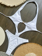 Maillots de bain une pièce une épaule découpé pour femmes