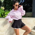Chemise à manches longues en coton pour femmes