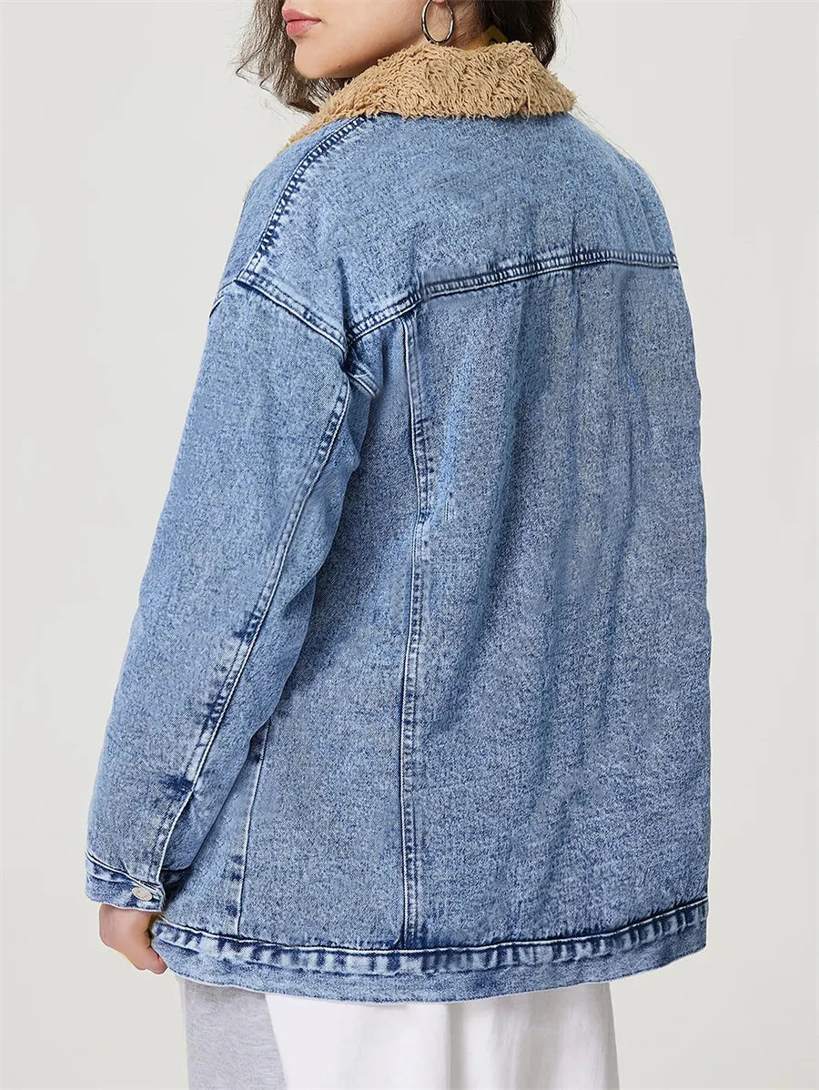 Veste en jean vintage à simple boutonnage pour femmes