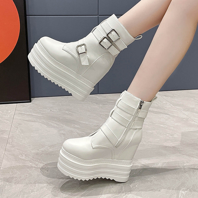Bottines en cuir PU pour femmes