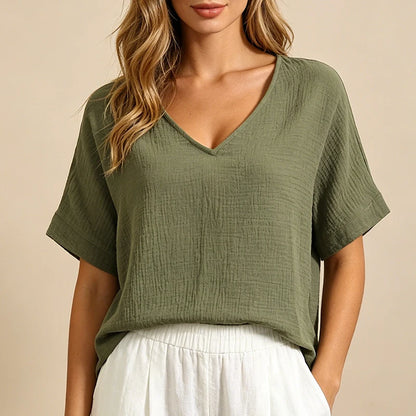 T-Shirt Chic Femme – Mousseline de Coton