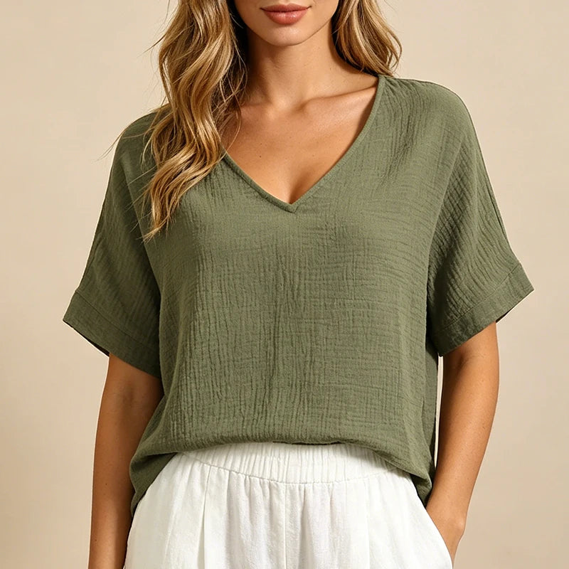 T-Shirt Chic Femme – Mousseline de Coton