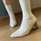 Bottines extensibles en tricot de haute qualité pour femmes