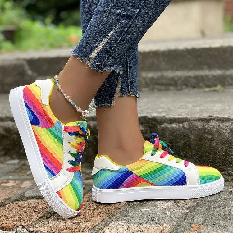 Chaussures en toile style coréen pour femmes