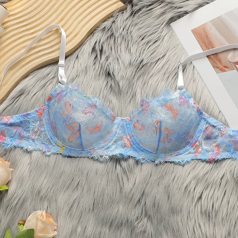 Ensemble de lingerie en dentelle et résille transparente pour femmes