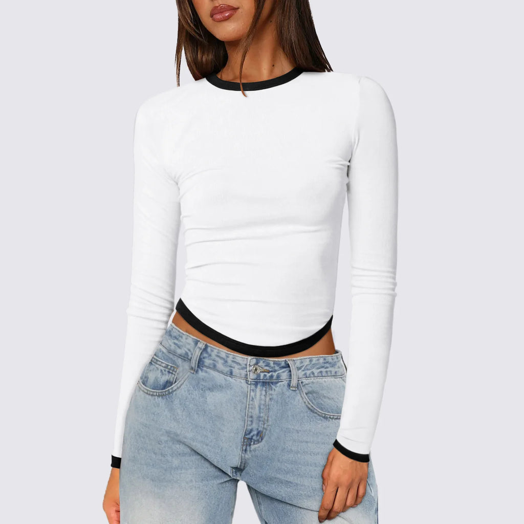T-shirt à manches longues décontracté pour femmes