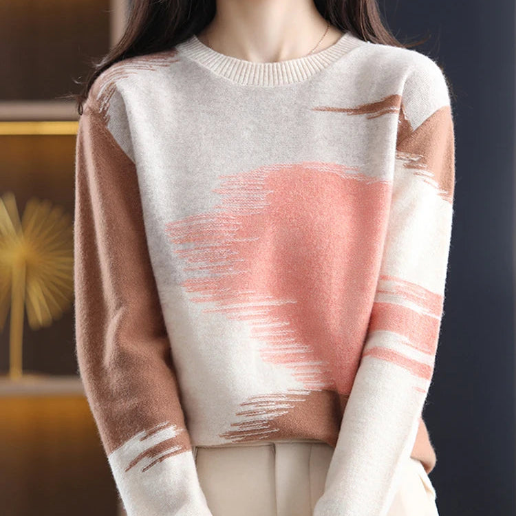 Pull chandails cravate et col rond pour femmes
