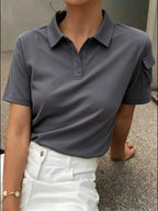 Chemises polo unies d'été pour femmes