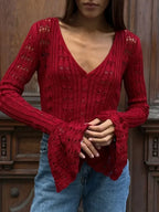 Pull cardigan tricots évider pour femmes