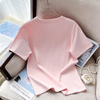 T-shirt à manches courtes bouffantes pour femmes