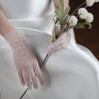 Gants blancs en cristal de tulle doux pour femmes