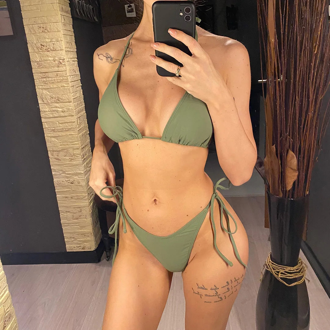 Maillot de bain deux pièces brésilien 7 couleurs pour femmes