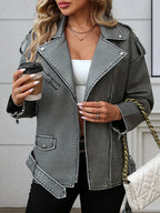 Veste en simili cuir Streetwear pour femmes