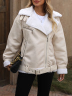 Manteau d'hiver en fausse fourrure de cisaillement pour femmes