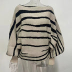 Pull ample à col Slash et manches chauve-souris pour femmes