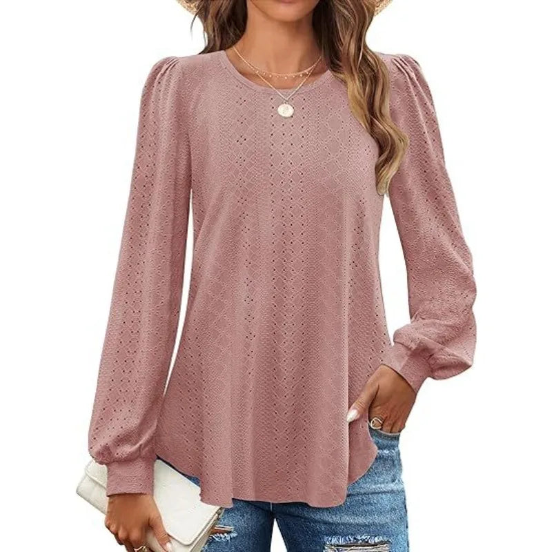 T-shirt à manches longues décontracté lâche pour femmes