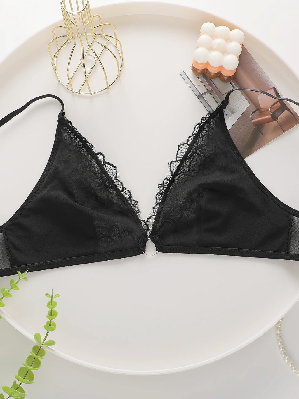 Soutien-gorge sexy brodée en dentelle pour femmes