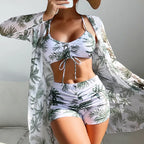 Maillot de bain trois pièces push-up pour femmes