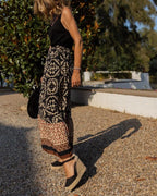 Jupe longue imprimée vintage pour femmes