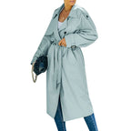 Manteau coupe-vent à double boutonnage pour femmes
