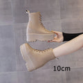 Bottine compensées en cuir PU pour femmes