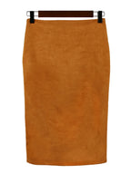 Jupe crayon moulante en faux daim pour femmes