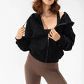 Veste de sport à capuche grise ample américaine pour femmes