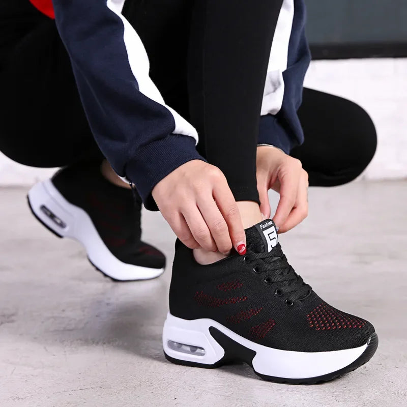 Basket respirantes à plateforme pour femmes
