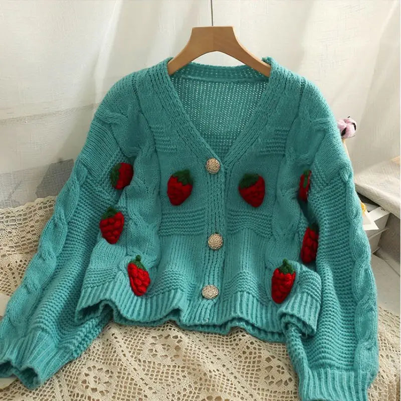 Cardigan en tricot acrylique rose pour femmes