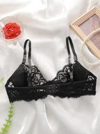 Soutien-gorge sexy en dentelle respirante brodée pour femmes