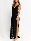 Robe de plage longue à franges pour femmes