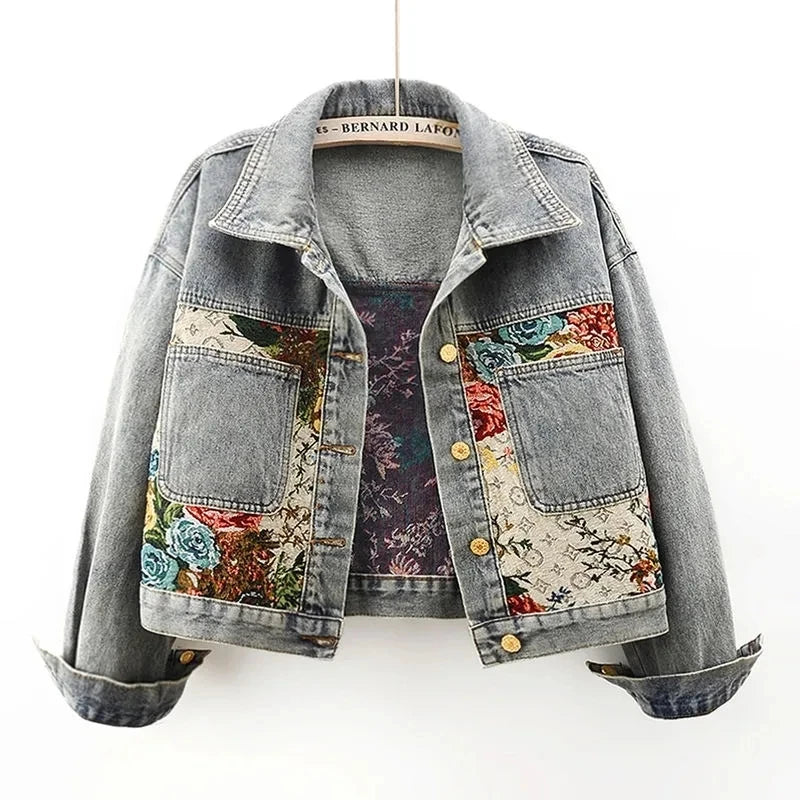 Veste en jean à manches longues pour femmes