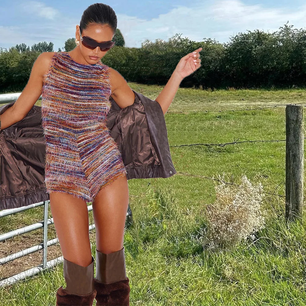 Body sans manches et col rond pour femmes