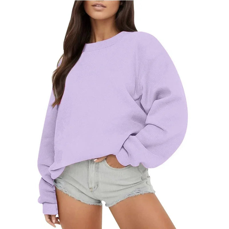 Pull décontracté couleur unie pour femmes