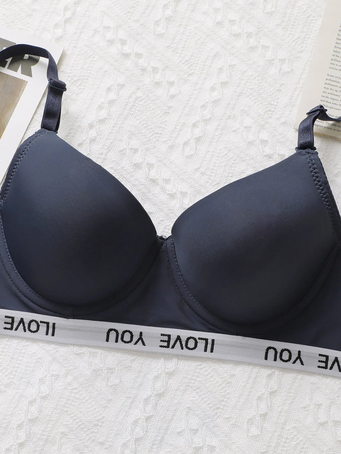 Soutien-gorge sexy brodé avec lettres pour femmes
