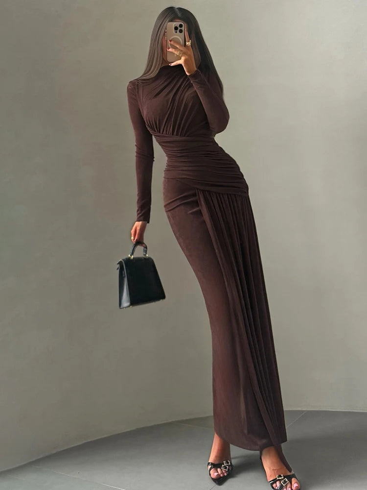 Robe moulante à manches longues pour femmes