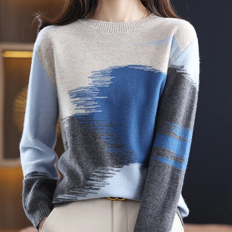 Pull chandails cravate et col rond pour femmes