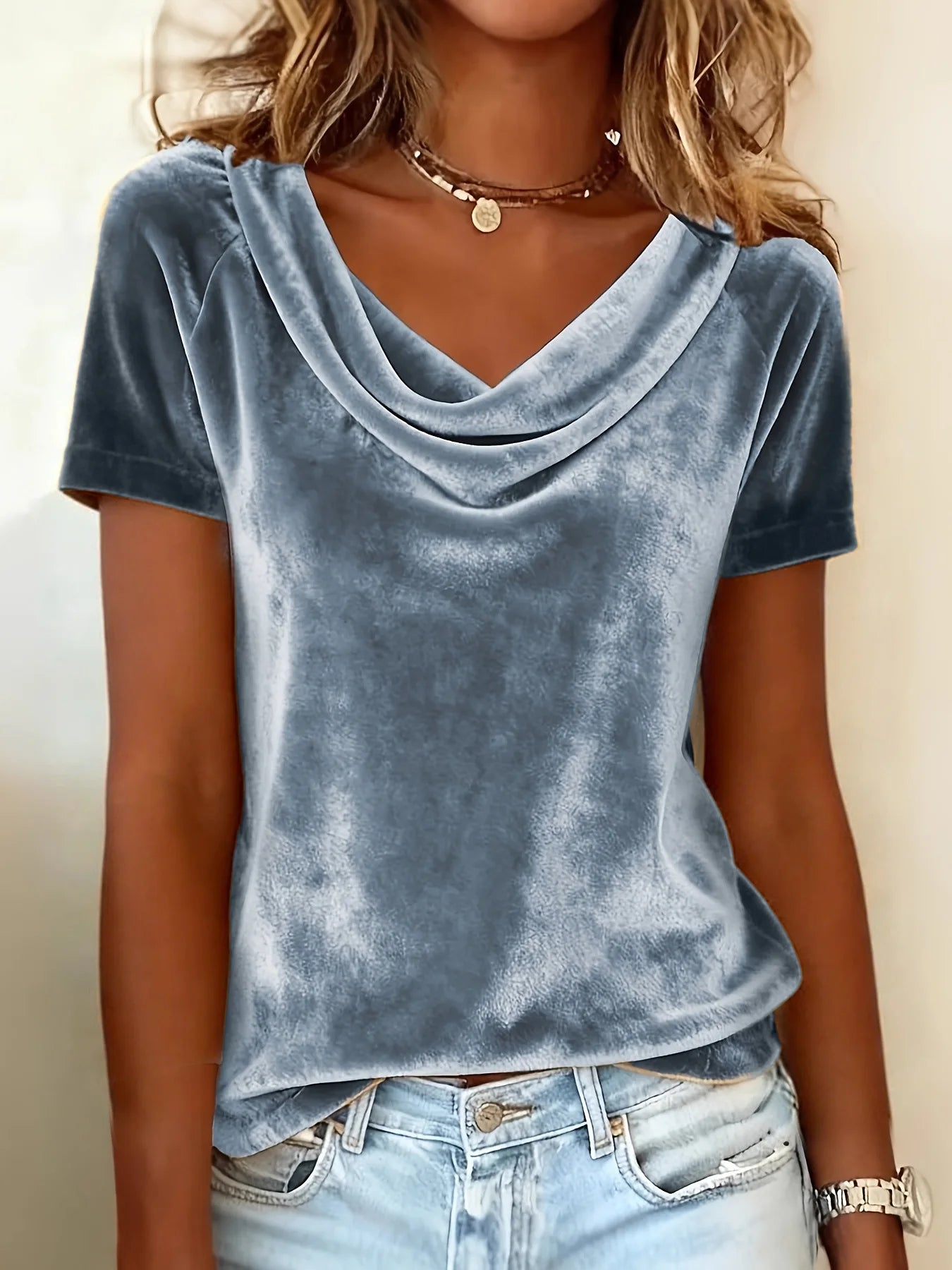 T-shirts amples décontractés de couleur unie pour femmes