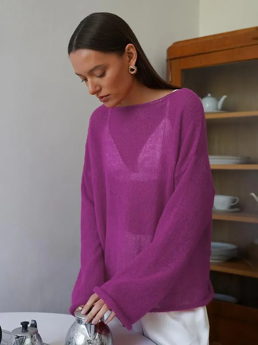 Pull Ajouré Femme – Maille Fine et Transparente