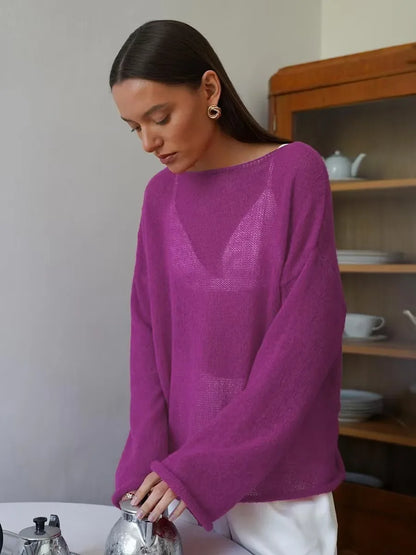 Pull Ajouré Femme – Maille Fine et Transparente