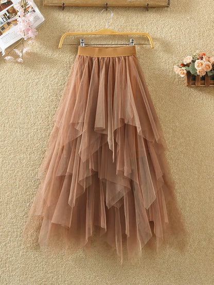 Jupe Femme en Tulle Plissé – Coupe Aérienne