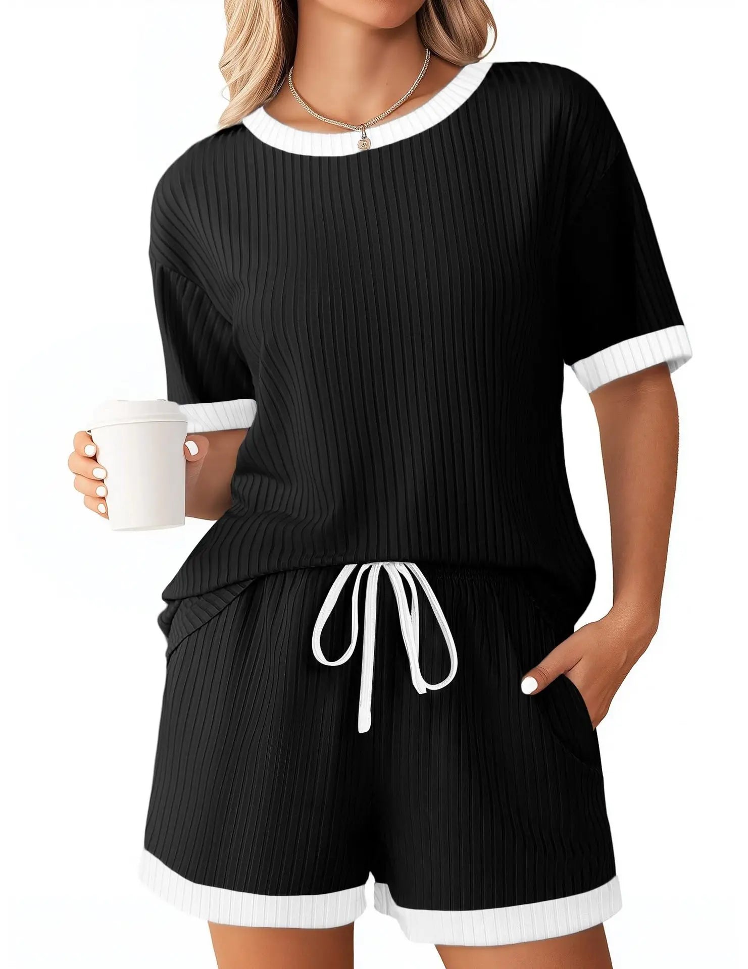 Ensemble short courts décontracté pour femmes