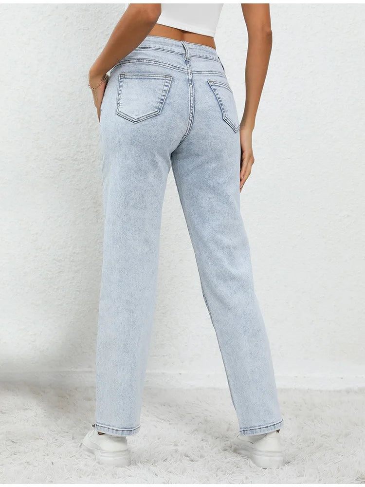 Jean taille moyenne vintage américain pour femmes