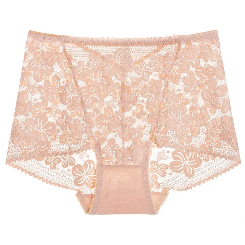 Culotte taille haute en dentelle sans couture pour femmes