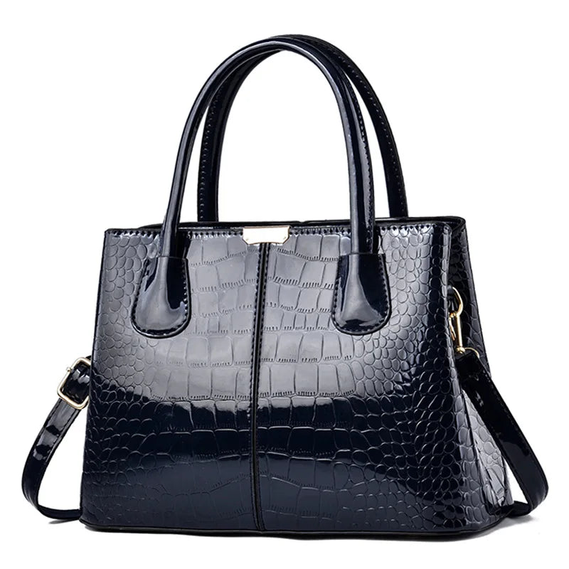 Sac à bandoulière en cuir PU verni pour femmes