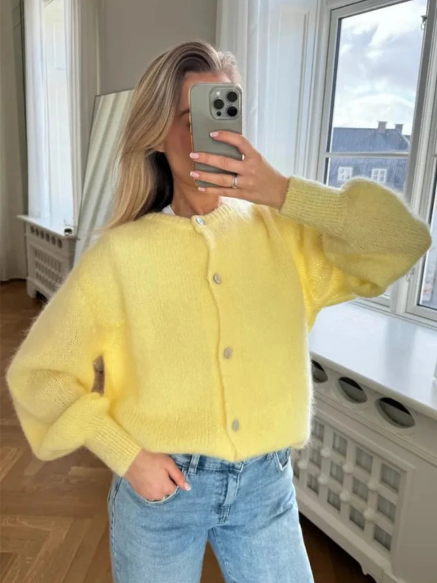Cardigan en laine Macaron pour femmes