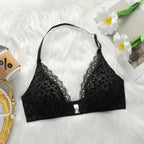 Soutien-gorge imprimé léopard avec bouton avant pour femmes