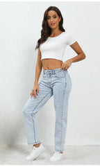 Jean taille moyenne vintage américain pour femmes
