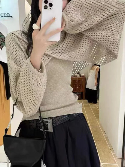 Ensemble en Maille Femme – Haut Court et Débardeur Streetwear