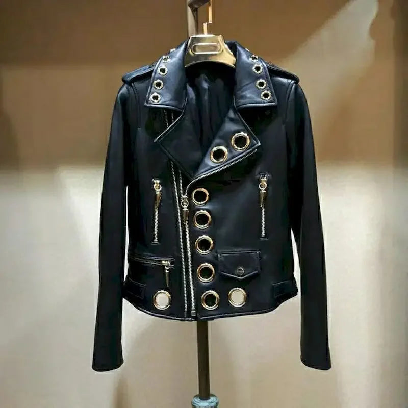 Veste en similicuir pour femmes,